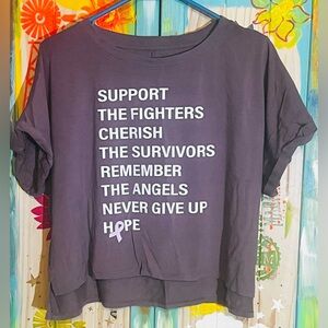 Earth Yoga purple Breast Cancer Awareness Tee